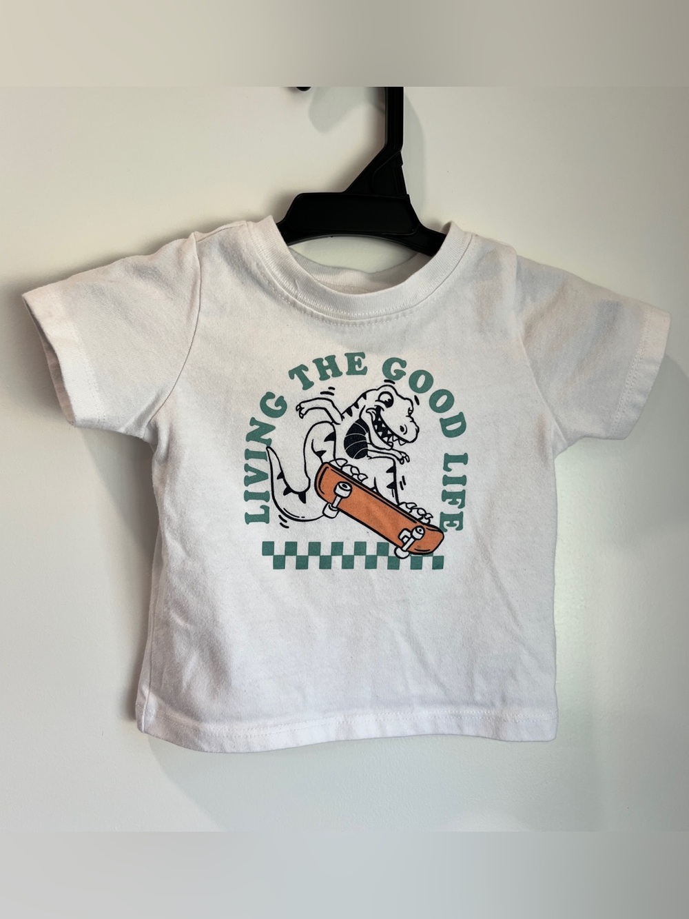 3-6 Month Dinosaur Skateboard Graphic Tee | Baby Boy Shirt